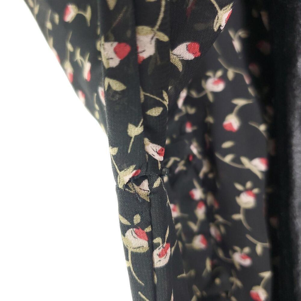 Lush Dress Womens S Tie Neck Long Sleeve Lined Short Floral - Picture 8 of 11